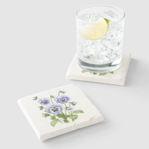 Dessous-de-verre En Pierre Pansies violettes