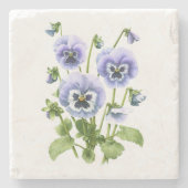 Dessous-de-verre En Pierre Pansies violettes (Devant)