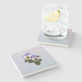 Dessous-de-verre En Pierre Pansy duo (Côté)