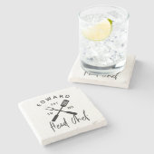 Dessous-de-verre En Pierre Papa chef chef barbecue grill Noël anniversaire mo (Côté)