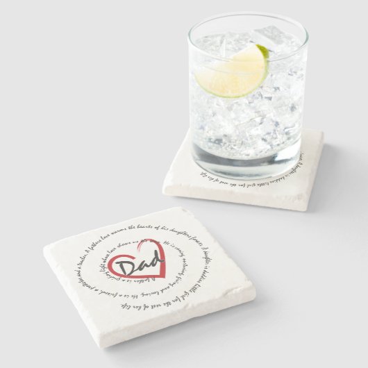 Dessous-de-verre En Pierre Papa - Fête des pères (Côté)