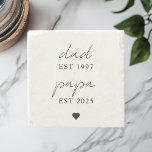 Dessous-de-verre En Pierre Papa & Papa EST Cadeau personnalisé<br><div class="desc">Célébrez l'héritage de la paternité et la joie de devenir grand-parent avec cet élégant dessous de verre en pierre personnalisé Papa & Papa EST. Doté d'un design minimaliste intemporel et d'années d'établissement personnalisées, ce dessous de verre en marbre est une fête des pères parfaite, un nouveau faire-part bébé ou un...</div>