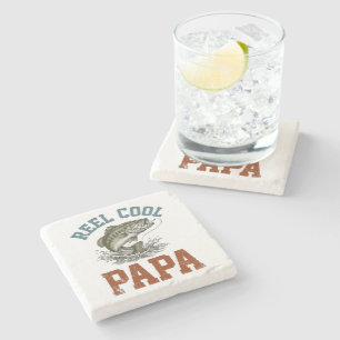 Dessous-de-verre En Pierre Papa pêche super cool pour la fête des pères