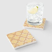 Dessous-de-verre En Pierre Papier peint 5 de damassé (Côté)