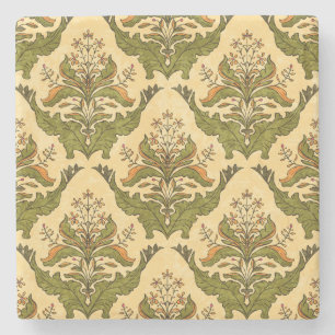 Dessous-de-verre En Pierre Papier peint floral classique : damassé stylisé.