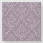 Dessous-de-verre En Pierre Papier peint floral pourpre (Devant)