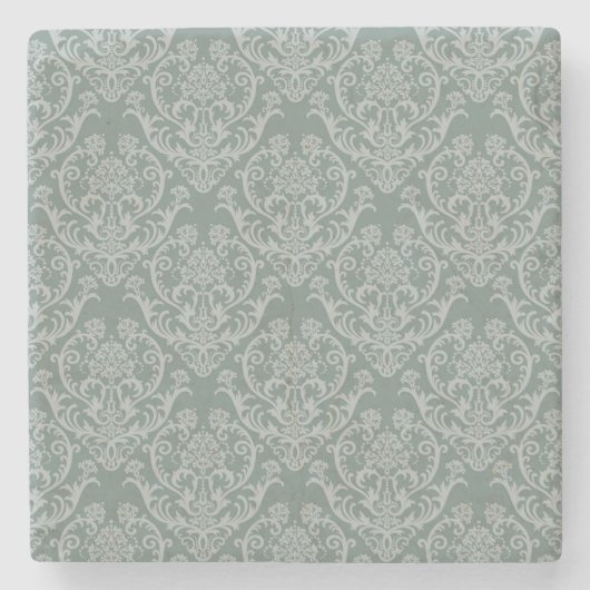 Dessous-de-verre En Pierre Papier peint floral vert (Devant)