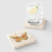 Dessous-de-verre En Pierre Papillon (Côté)