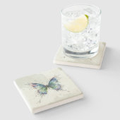 Dessous-de-verre En Pierre Papillon (Côté)