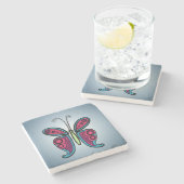 Dessous-de-verre En Pierre Papillon (Côté)