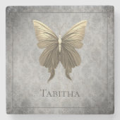 Dessous-de-verre En Pierre Papillon à bijoux en or (Devant)