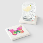 Dessous-de-verre En Pierre Papillon coloré (Côté)