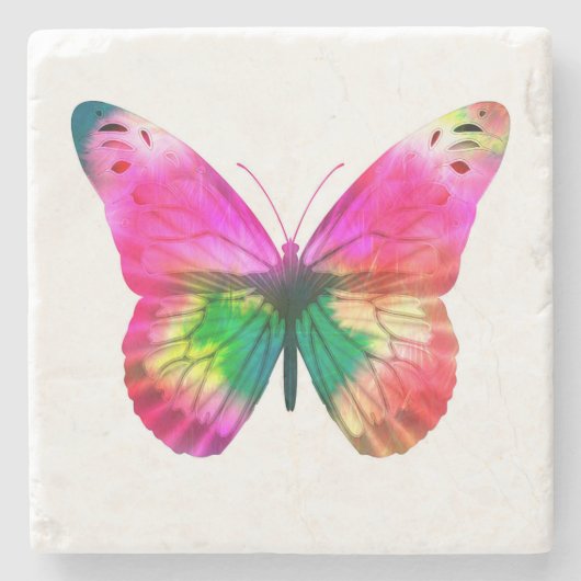 Dessous-de-verre En Pierre Papillon coloré (Devant)