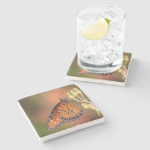 Dessous-de-verre En Pierre Papillon de la reine sur une branche (Côté)