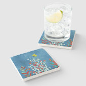 Dessous-de-verre En Pierre Papillon Jaune (Côté)