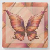 Dessous-de-verre En Pierre Papillon orange (Devant)