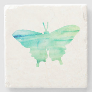 Dessous-de-verre En Pierre Papillon Tropical Nature Peinture Coastale Décor