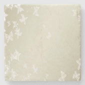 Dessous-de-verre En Pierre Papillons blancs (Devant)