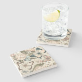 Dessous-de-verre En Pierre Papillons et fleurs pastel (Côté)