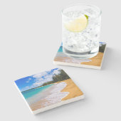 Dessous-de-verre En Pierre Paradis tropical de la plage, Hawaï (Côté)