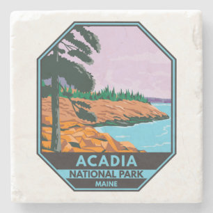Dessous-de-verre En Pierre Parc national Acadia Maine Bar Harbour Vintage