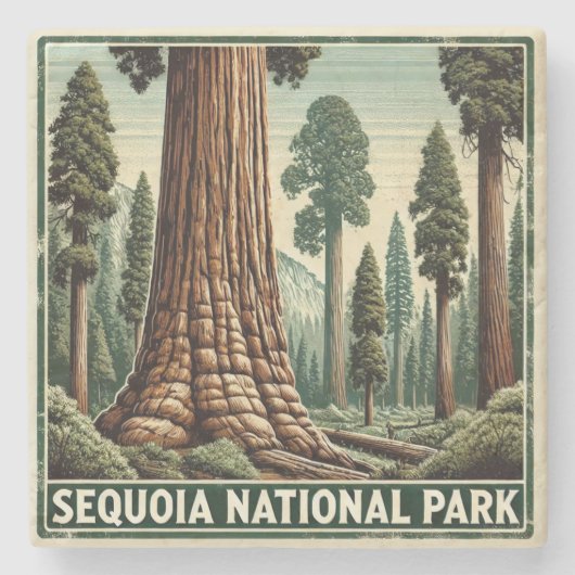 Dessous-de-verre En Pierre Parc national de Sequoia (Devant)
