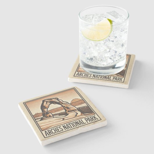 Dessous-de-verre En Pierre Parc national des Arches (Côté)