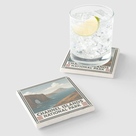 Dessous-de-verre En Pierre Parc national des îles Channel (Côté)