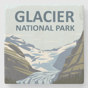 Dessous-de-verre En Pierre Parc national Glacier Art de voyage