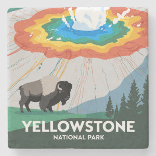 Dessous-de-verre En Pierre Parc national Vivid Yellowstone
