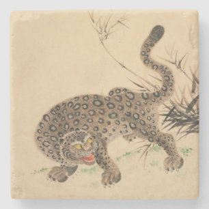 Dessous-de-verre En Pierre Parchemin vintage léopard tacheté japonais