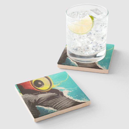 Dessous-de-verre En Pierre "Paris est" grès électrique (Côté)