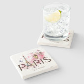 Dessous-de-verre En Pierre Paris France Tour Eiffel Lampe Vintange (Côté)