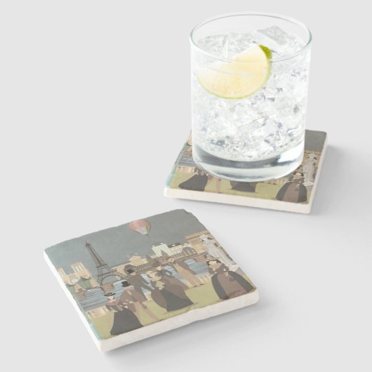 Dessous-de-verre En Pierre Paris victorien (Côté)