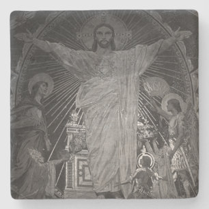 Dessous-de-verre En Pierre Paris vintage mosaïque principal Cœur Sacré jésus