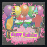 DESSOUS-DE-VERRE EN PIERRE PARROTS D'ANNIVERSAIRE<br><div class="desc">PRODUITS DE PARROT D'ANNIVERSAIRE CUTE</div>