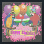 DESSOUS-DE-VERRE EN PIERRE PARROTS D'ANNIVERSAIRE<br><div class="desc">PRODUITS DE PARROT D'ANNIVERSAIRE CUTE</div>