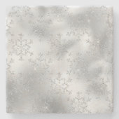 Dessous-de-verre En Pierre Parties scintillant argentée Glitzy Snowflakes (Devant)