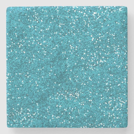 Dessous-de-verre En Pierre Parties scintillant bleu turquoise design (Devant)