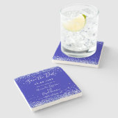Dessous-de-verre En Pierre parties scintillant bleue royale mariage Enregistr (Côté)