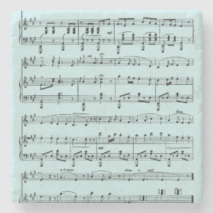 Dessous-de-verre En Pierre Partition musicale bleue