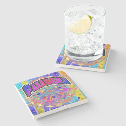 Dessous-de-verre En Pierre Pasadena Cosmic Unity Coaster (Côté)