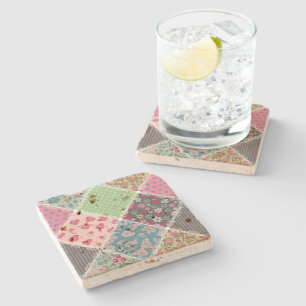 Dessous-de-verre En Pierre Pastel Floral Quilt Carré