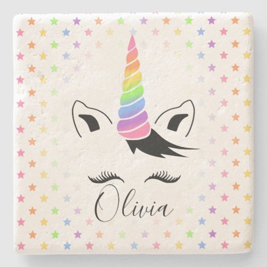 Dessous-de-verre En Pierre Pastel Unicorn (Devant)