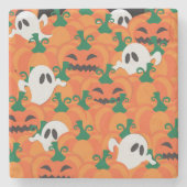 Dessous-de-verre En Pierre Patch Citrouille Haunted Halloween Ghosts (Devant)