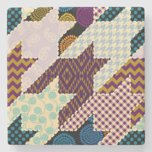 Dessous-de-verre En Pierre Patchwork Hounds-tooth : Armature Vintage sans joi