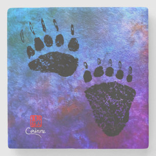 Dessous-de-verre En Pierre Patrouilles d'ours en bleu - Dessous de verre en m