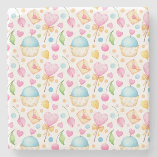 Dessous-de-verre En Pierre Patters de Hearts and Muffins (Devant)