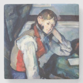 Dessous-de-verre En Pierre Paul Cezanne - Garçon dans la veste rouge (Devant)