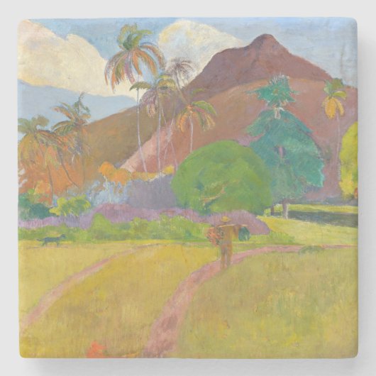 Dessous-de-verre En Pierre Paul Gauguin - Paysage tahitien (Devant)